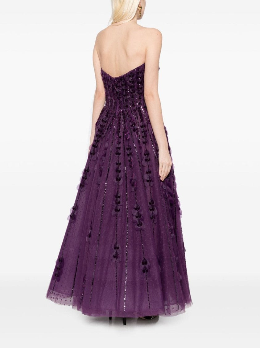 Beaded Tulle Dress With Velvet Hearts