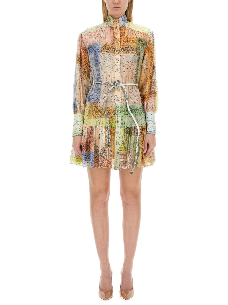 Elegantly Tailored Mini Dress With Cotton-Silk Blend