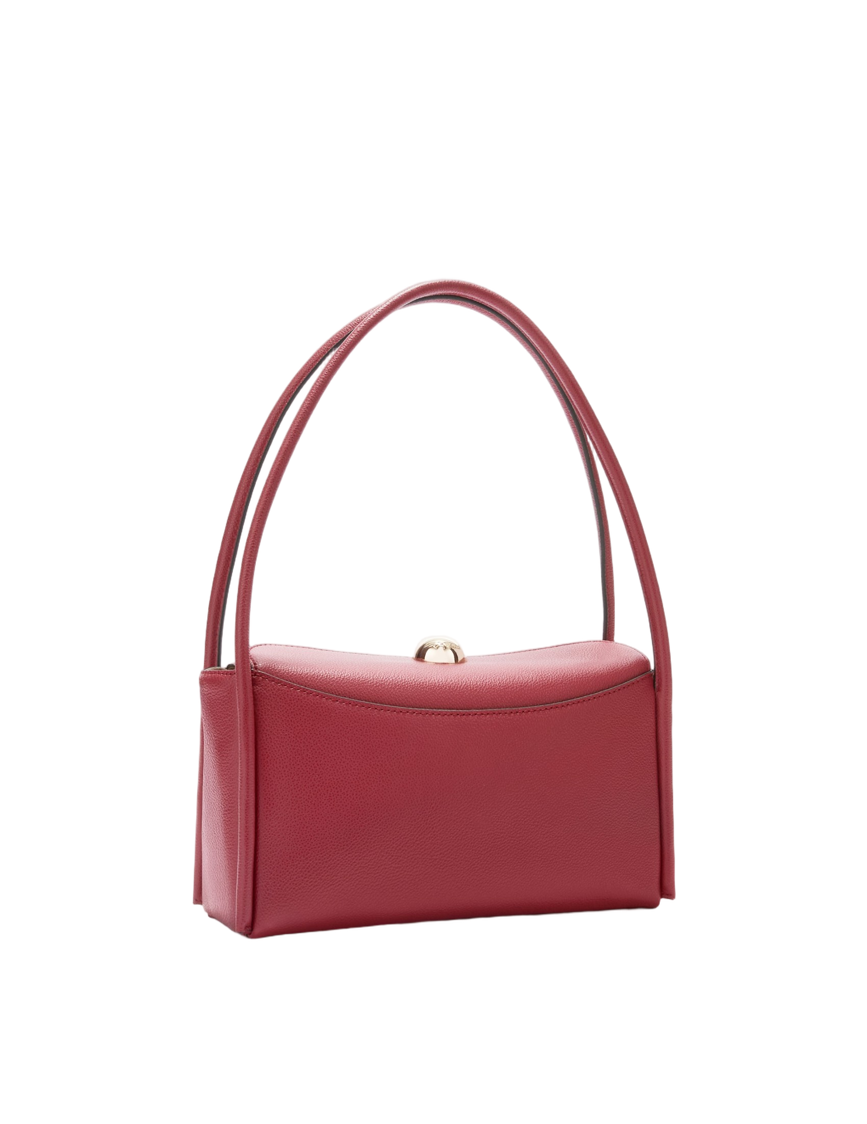 Nicole M Boston Leather Shoulder Bag, Cherry