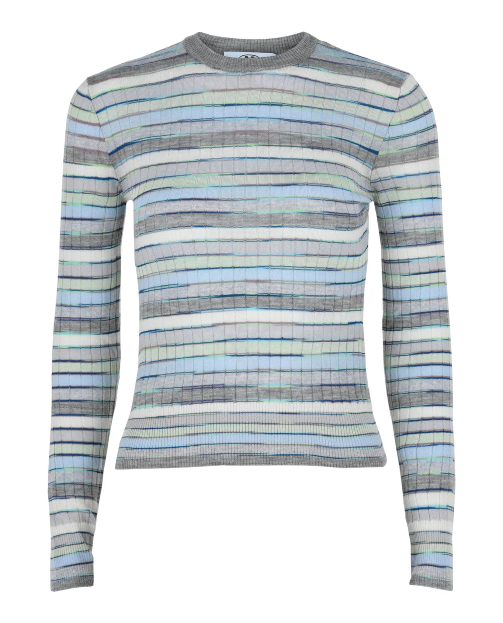 Textured Knit Sweater with Striped Pattern