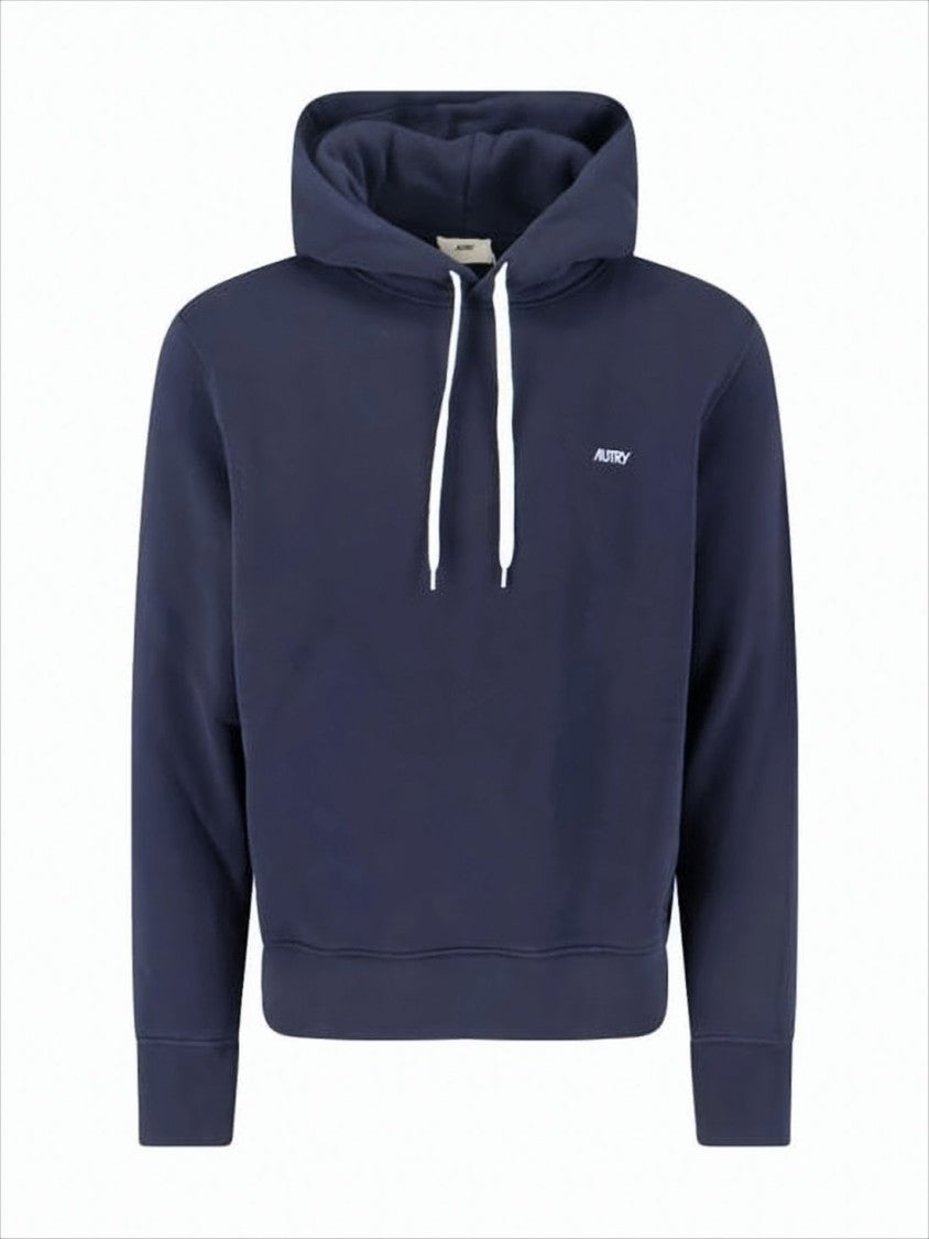 Deep Navy Cotton Hoodie with Drawstring