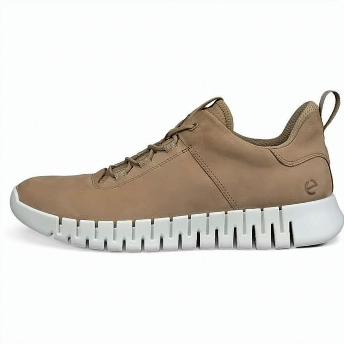 Minimalist Brown Cow Leather Sneakers with Unique Segmented Sole
