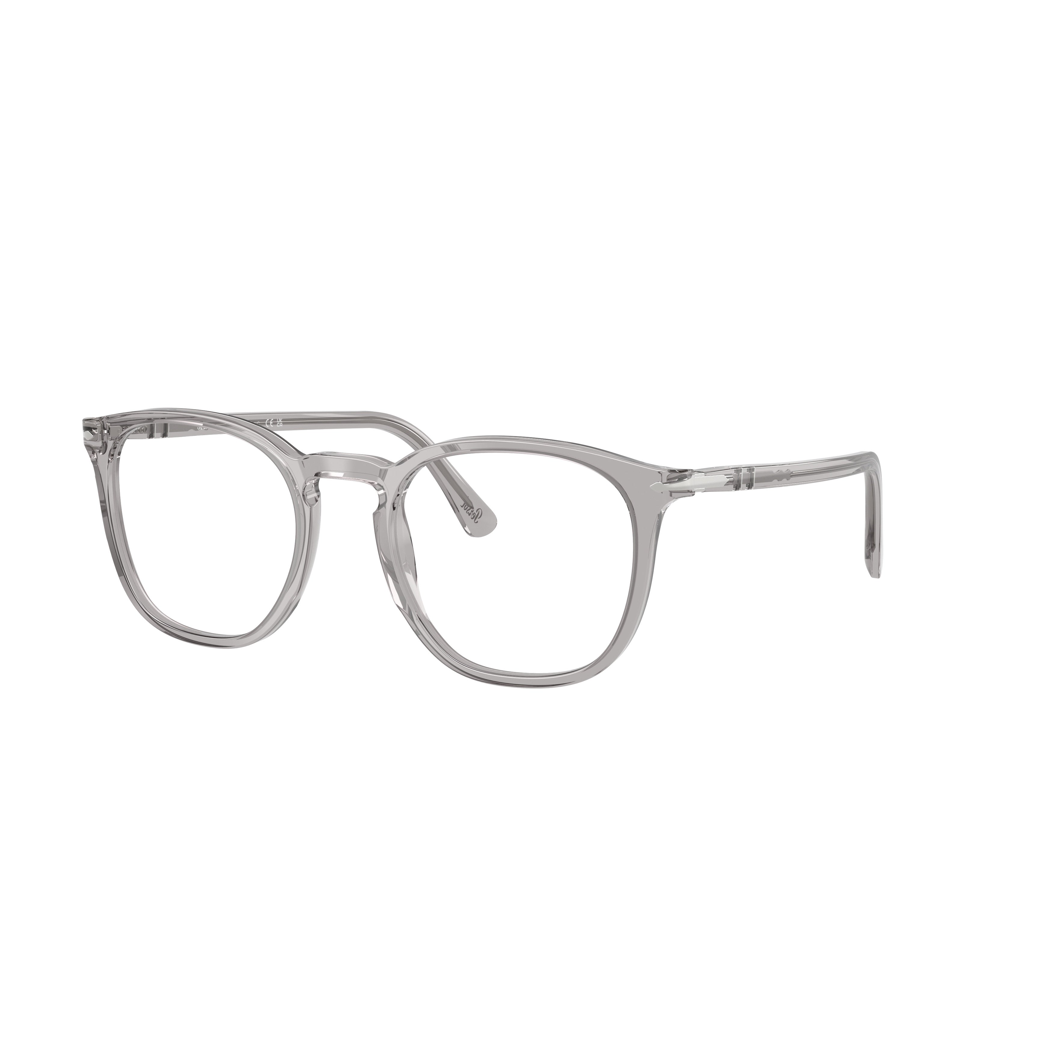 0po3318v Translucent Grey Acetate Eyeglasses with Keyhole Bridge