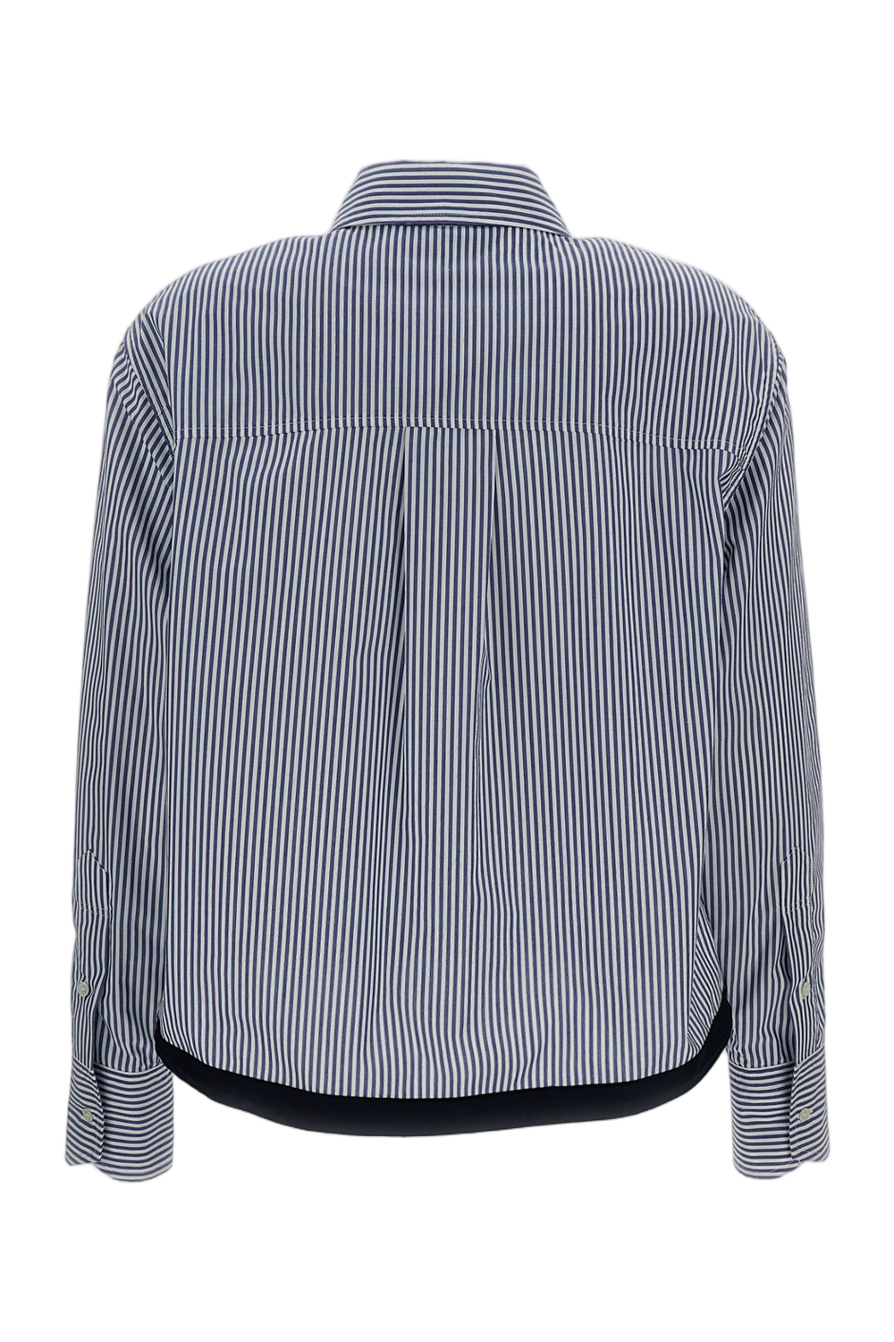 Cropped Shirt with Vertical Blue