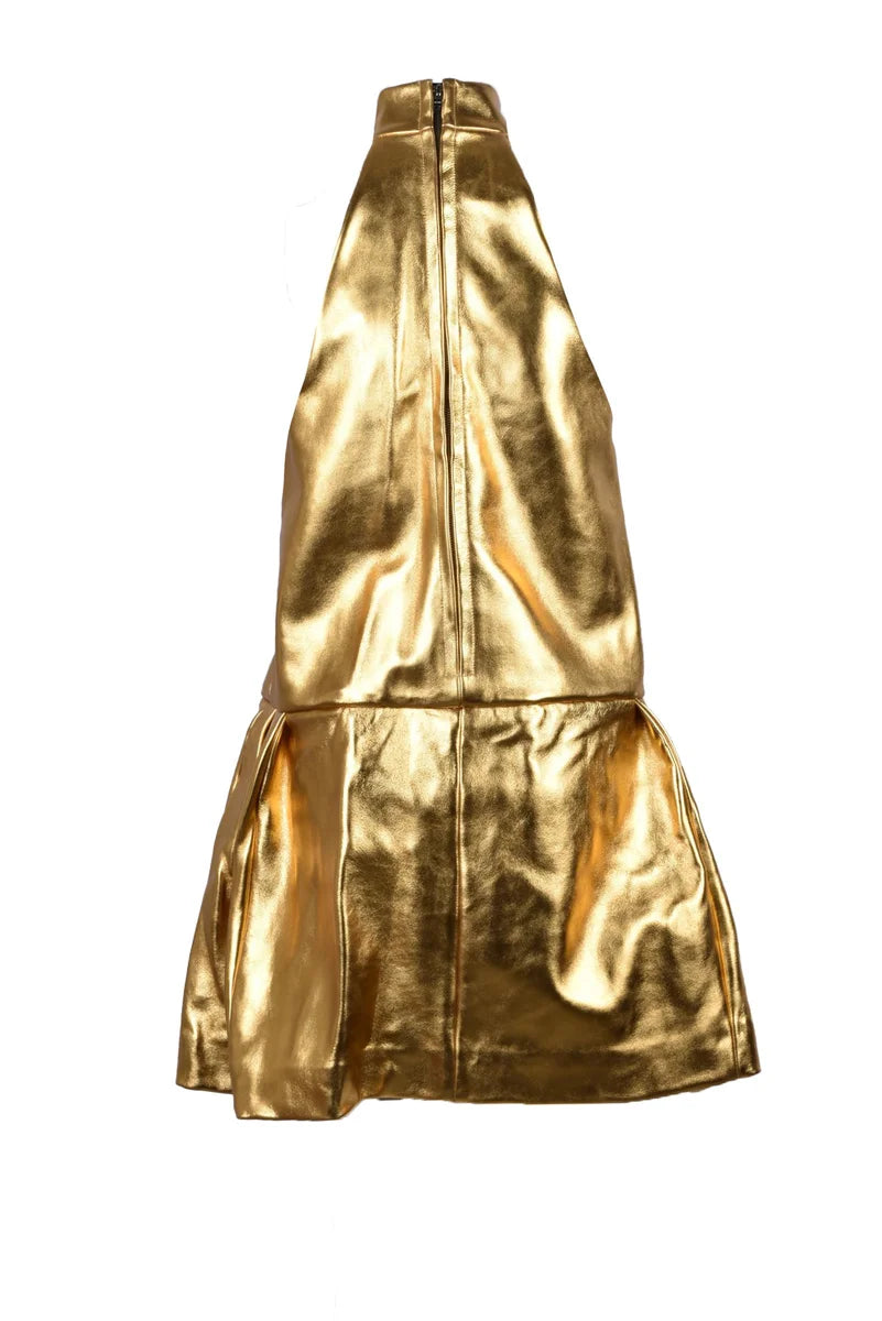 Leather Dress - Gold