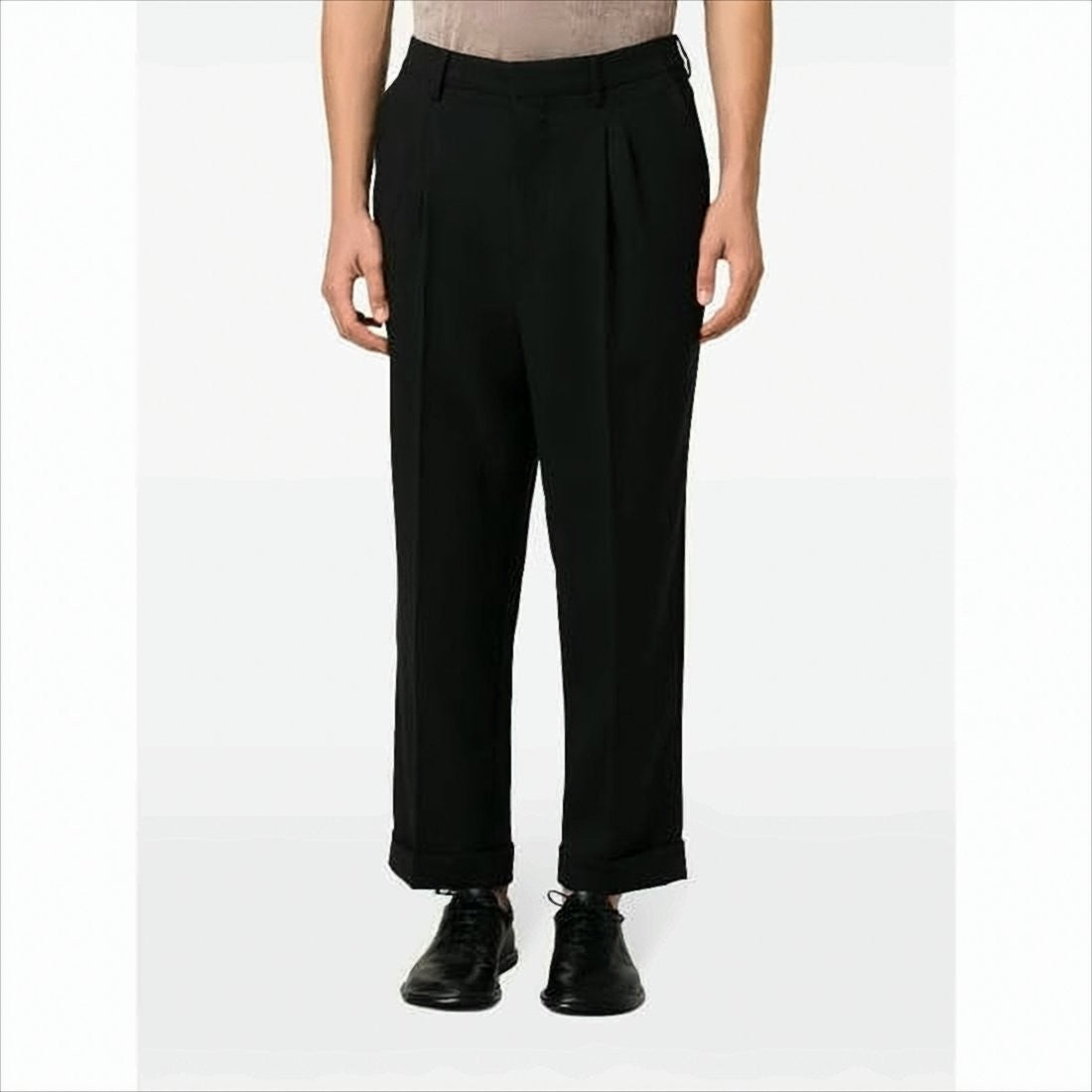 Tailored Black Wool Pants with High Waist