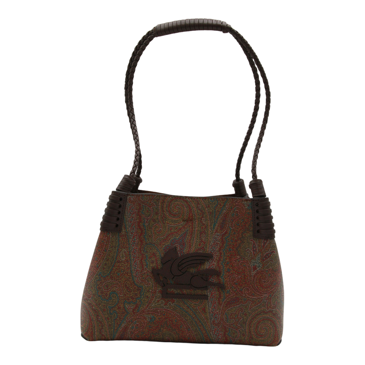 Structured Handbag with Paisley Pattern