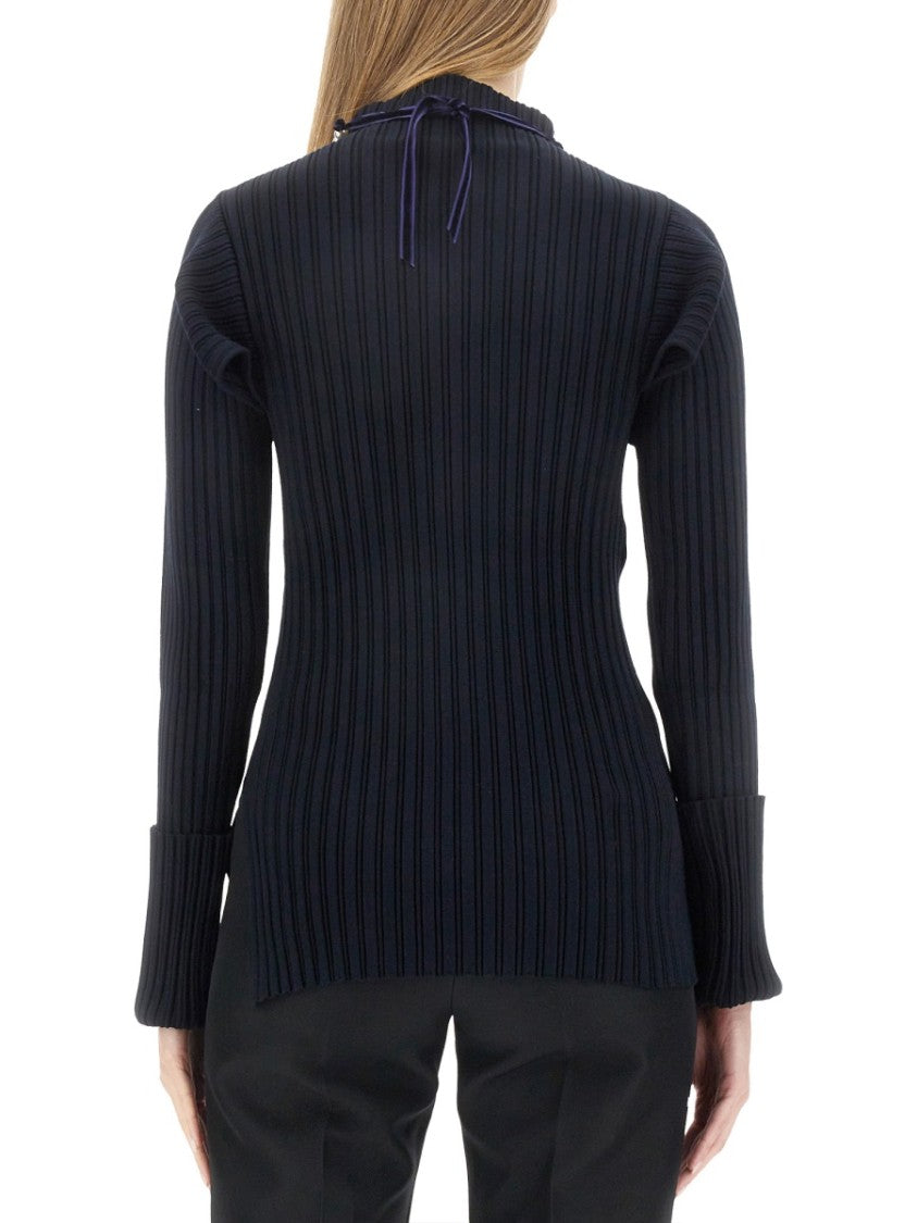 Ribbed Stretch Knit Top