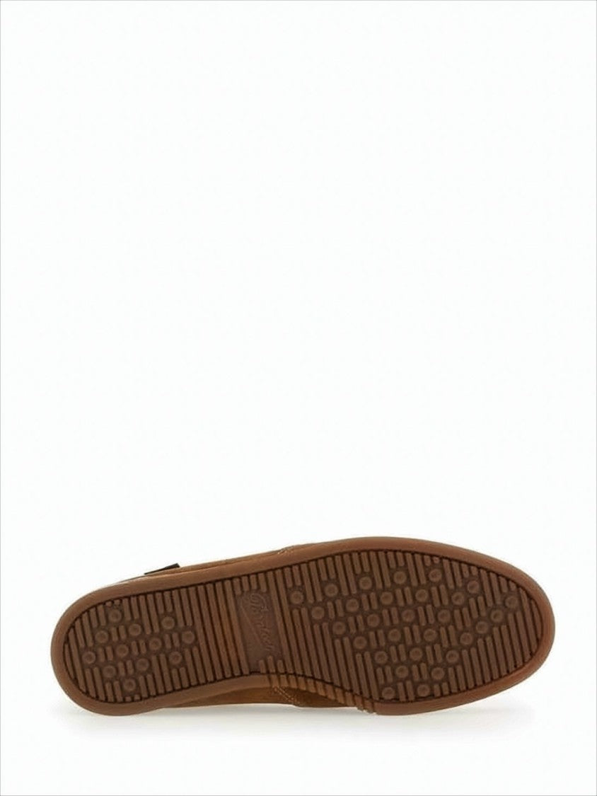 Brown Suede Loafers with Moccasin Toe Design