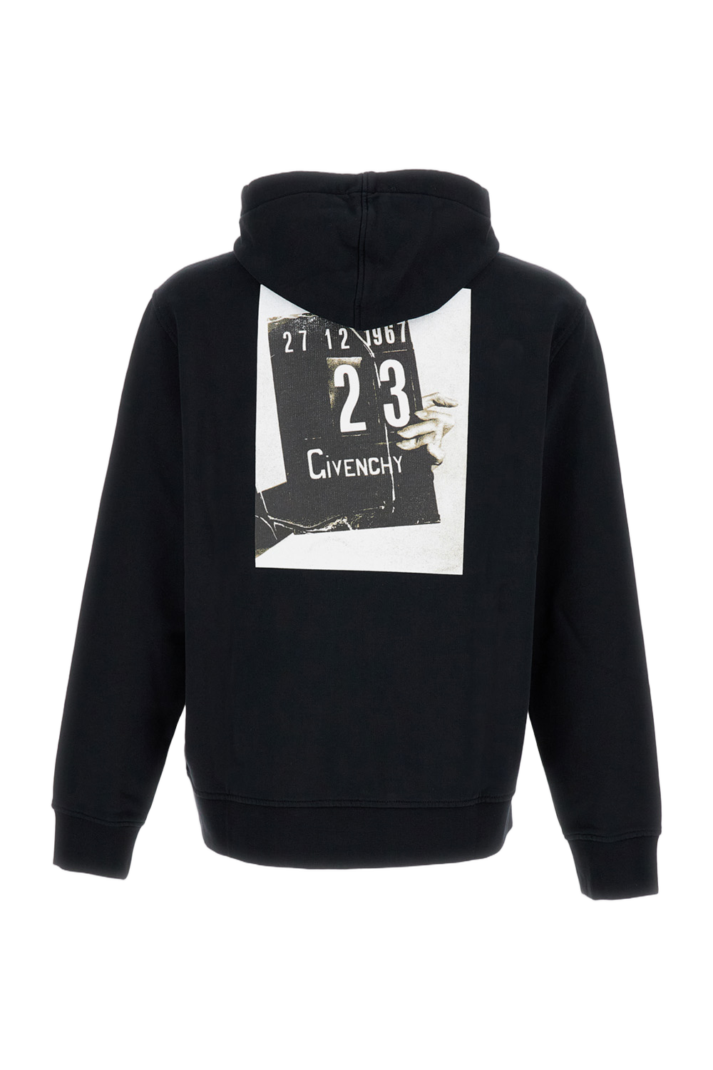 Distinctive Black Hoodie With Iconic Print