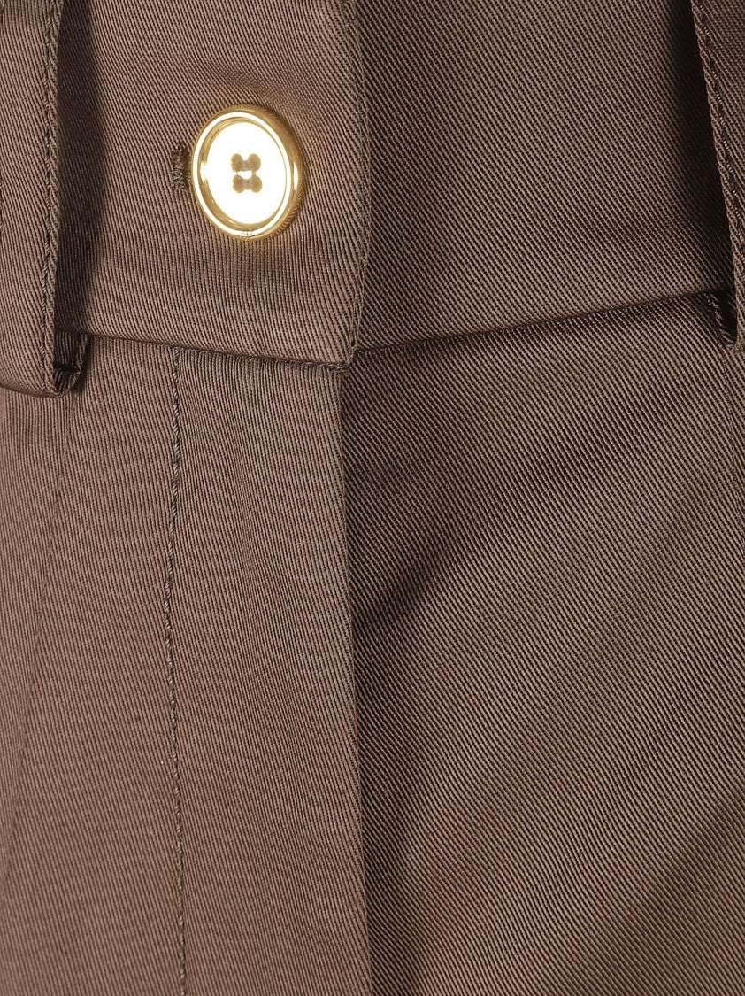 Tailored Brown Shorts With High Waist