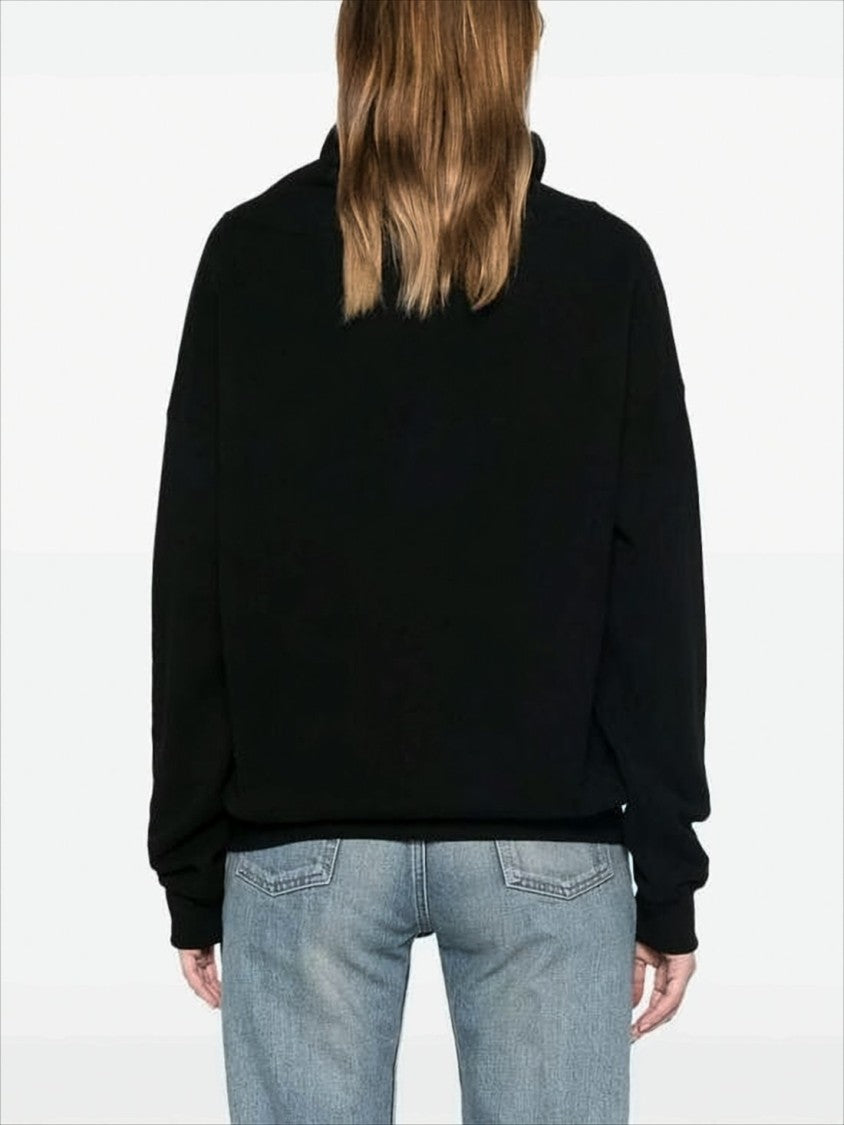 Draped Cowl Neck Long-Sleeve Top