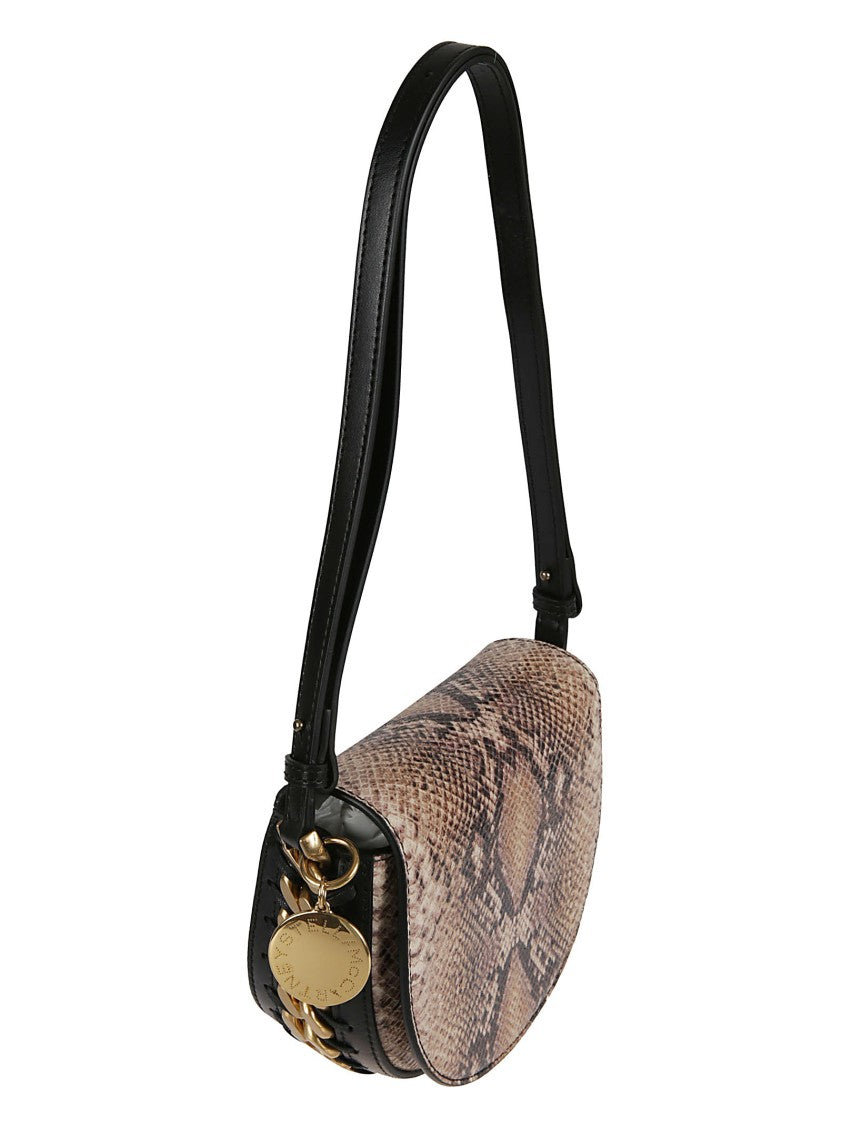 Half-Moon Shoulder Bag With Snakeskin Pattern