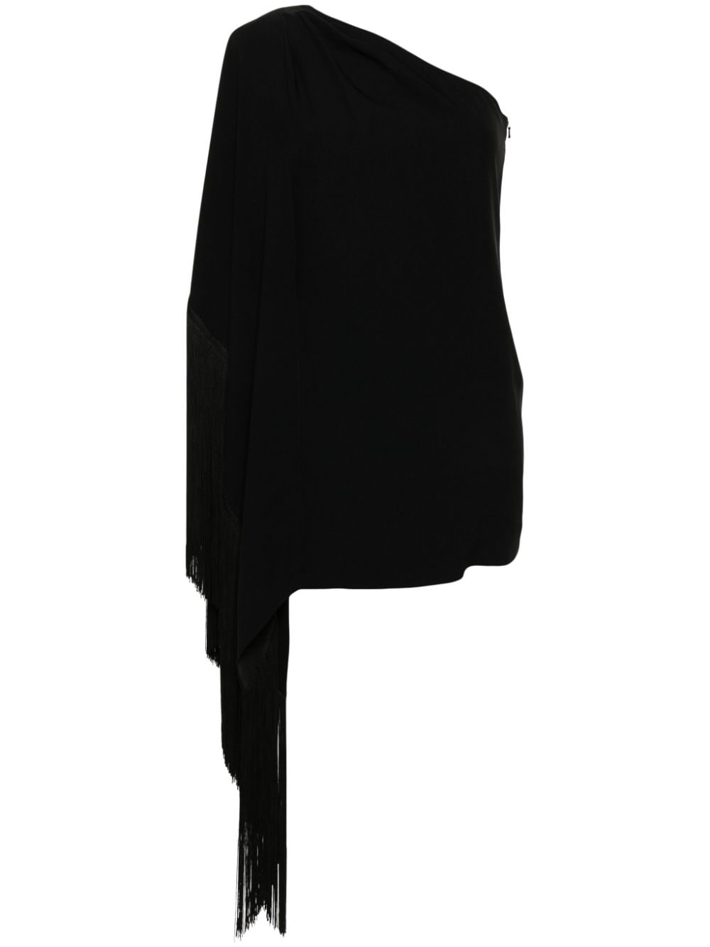 One-Shoulder Black Cady Dress