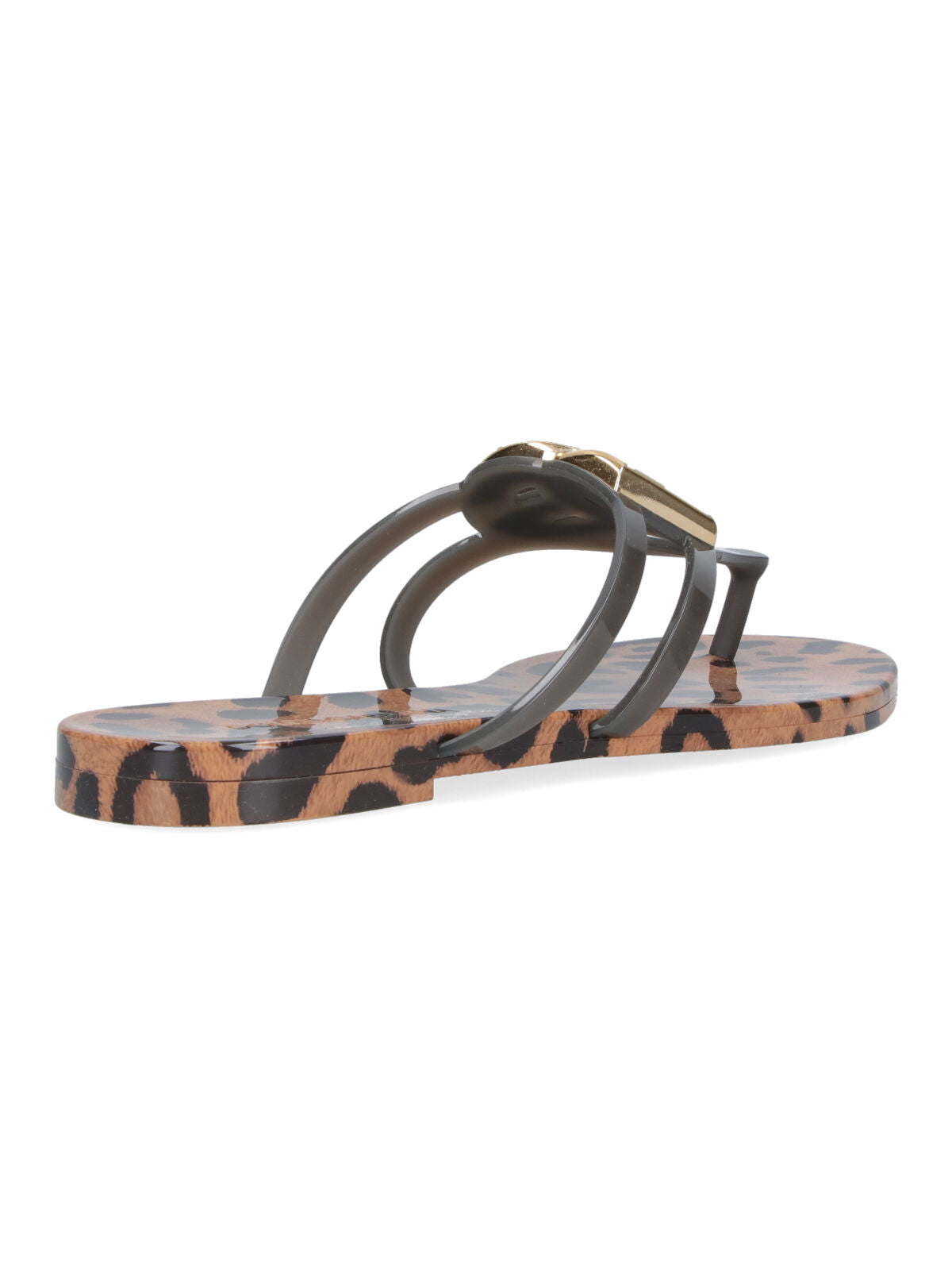 Multicolor Leopard Print Buckle Flat Sandals