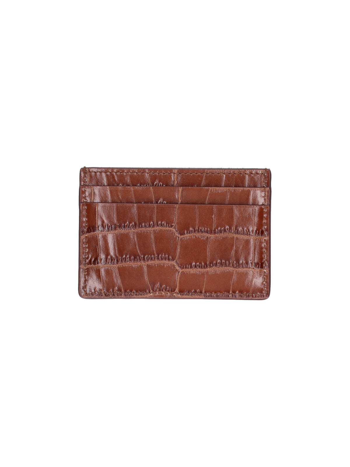 Brown Embossed Leather Card Holder