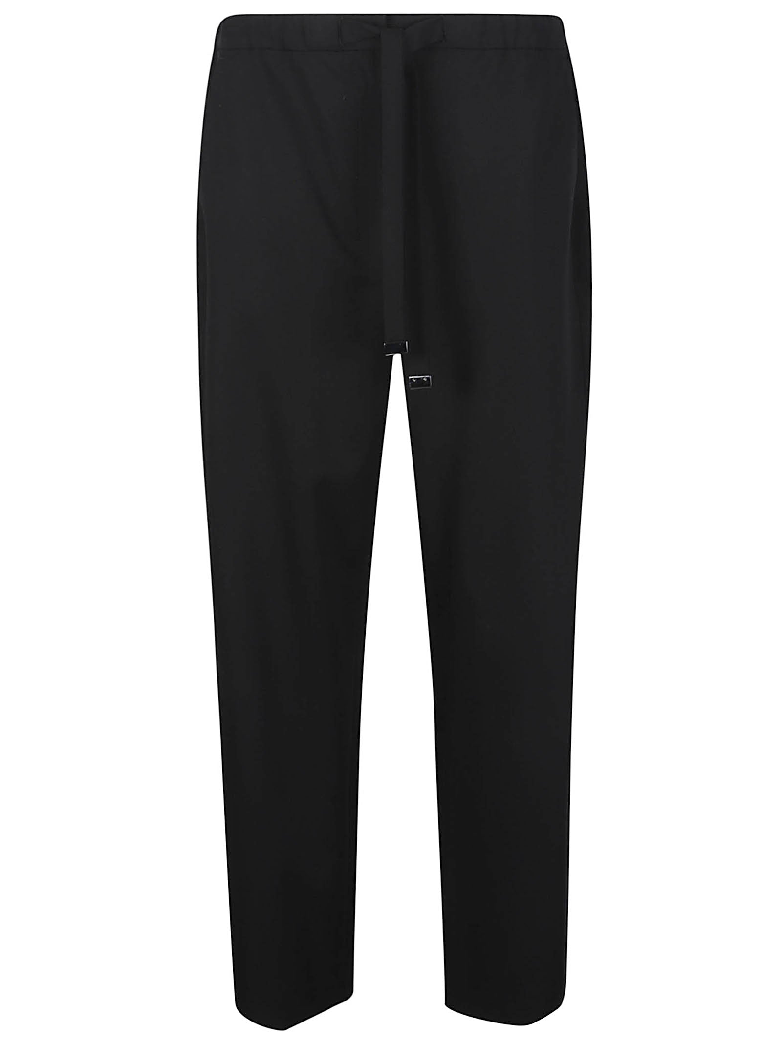 Cropped Black Pants with Straight Cut