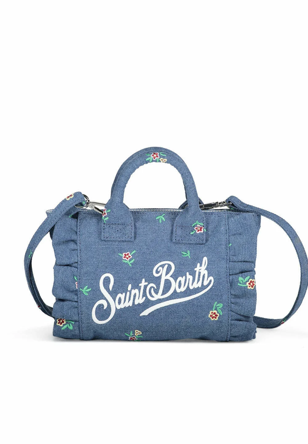 Rectangular Handbag with Floral Embroidery