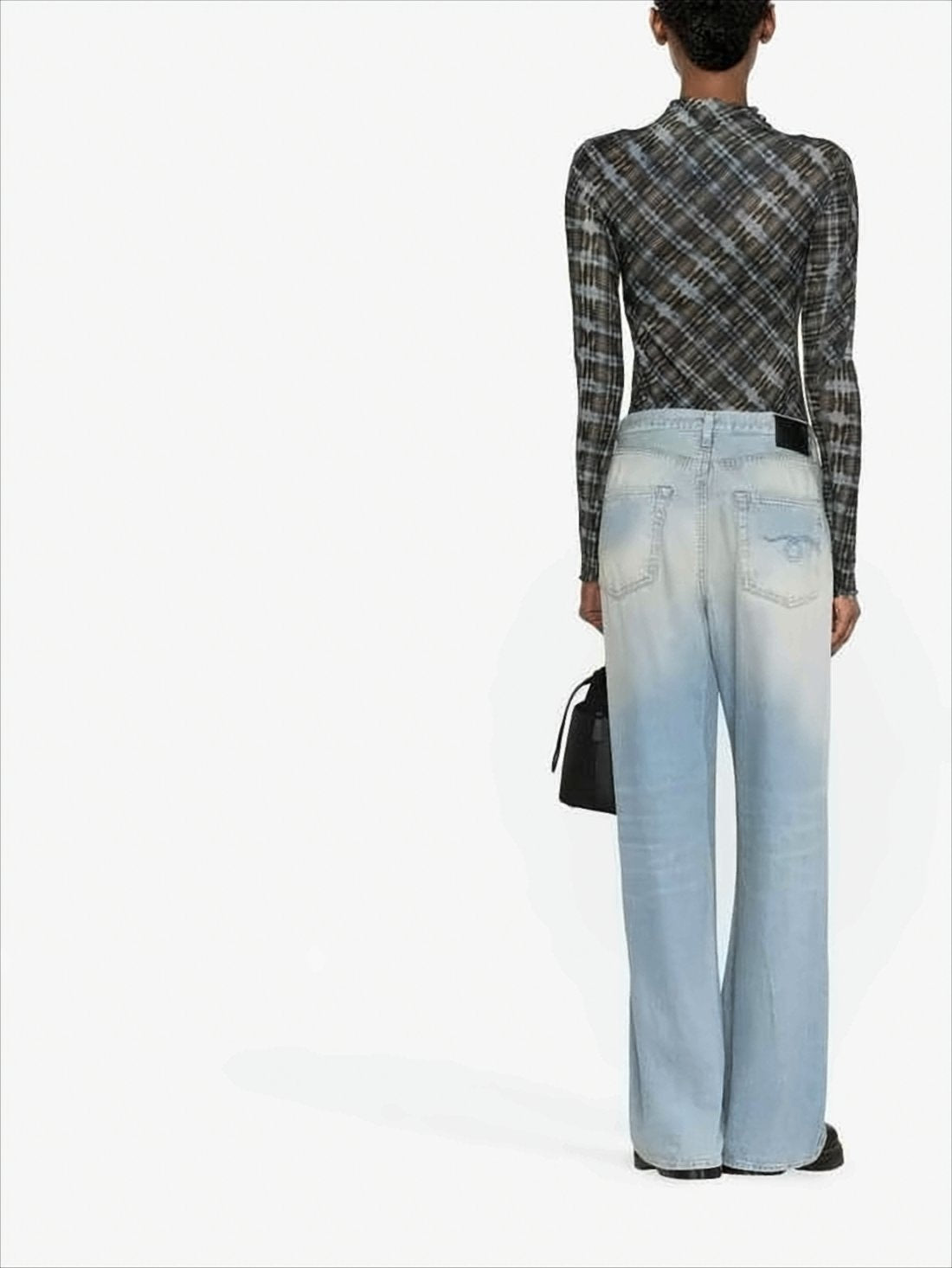 Wide-Leg Light Blue Denim Pants