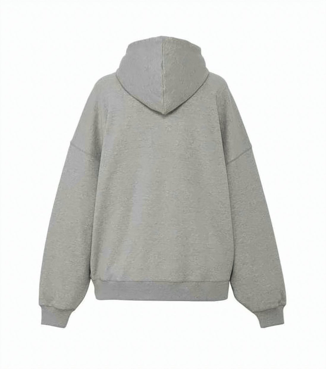 Relaxed Grey Zip-Up Hoodie with Adjustable Drawstring