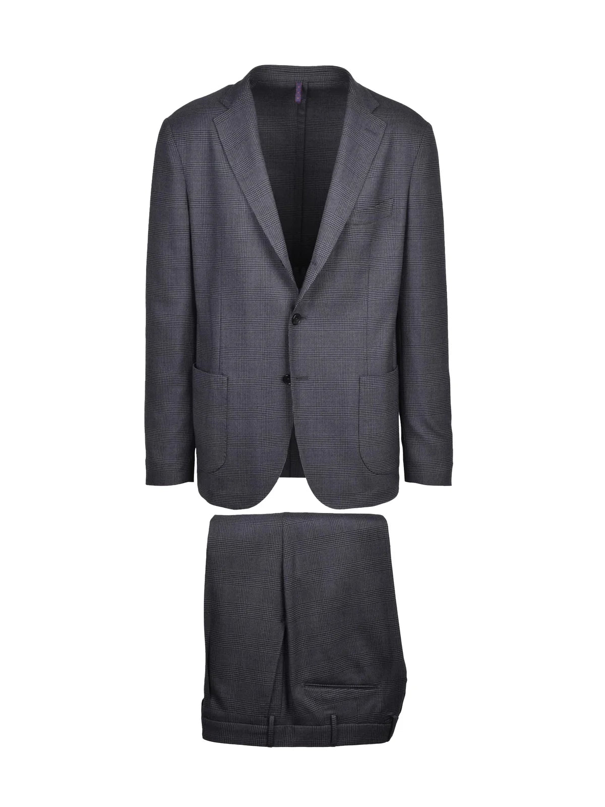 Grey Wool Polyester Elastane Men Suit
