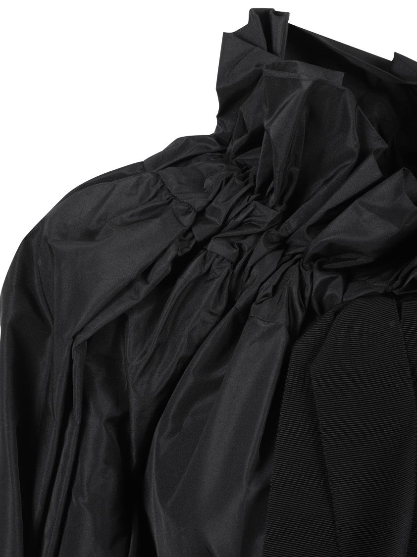 Structured Black Dress With High Neckline