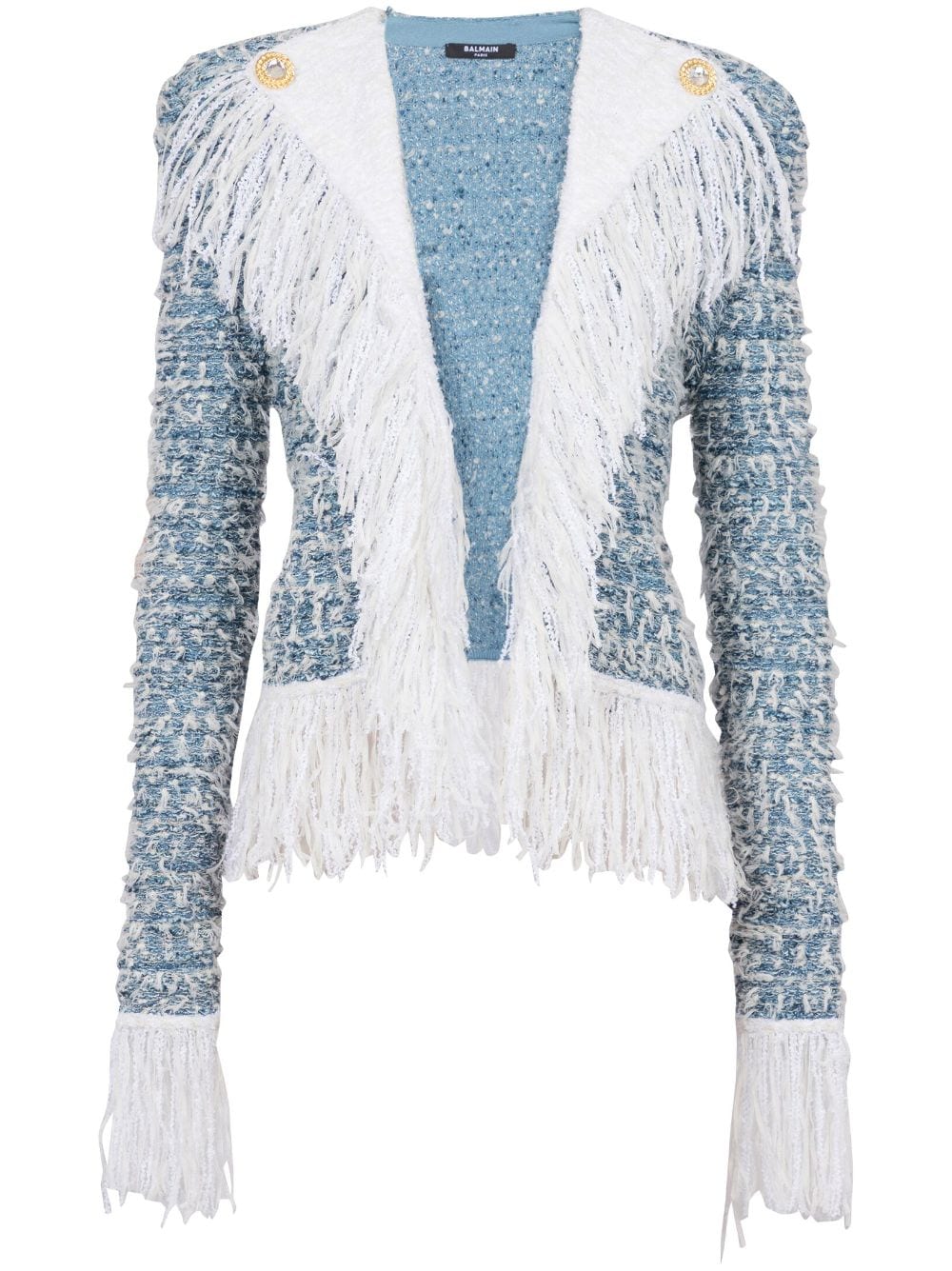 Cropped Tweed and Denim Jacket