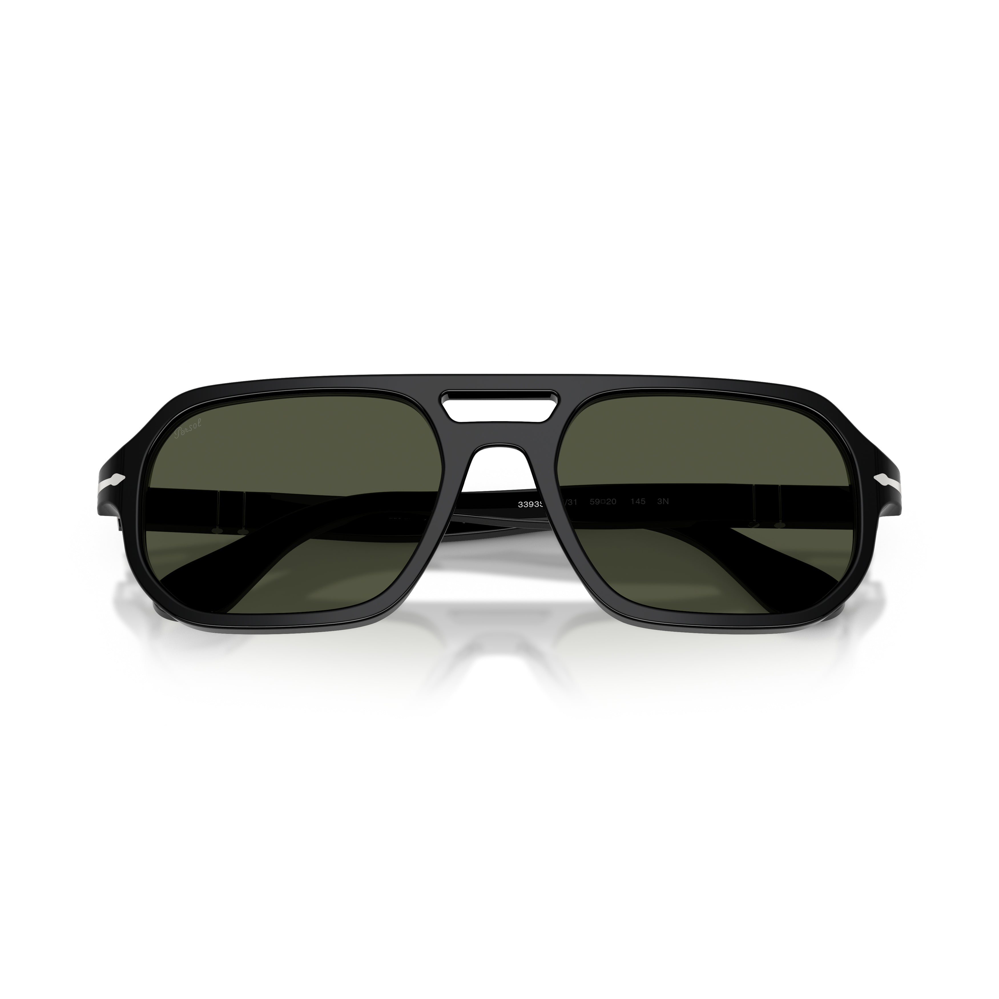 0po3393s Rectangular Acetate Sunglasses with Double Bridge Design
