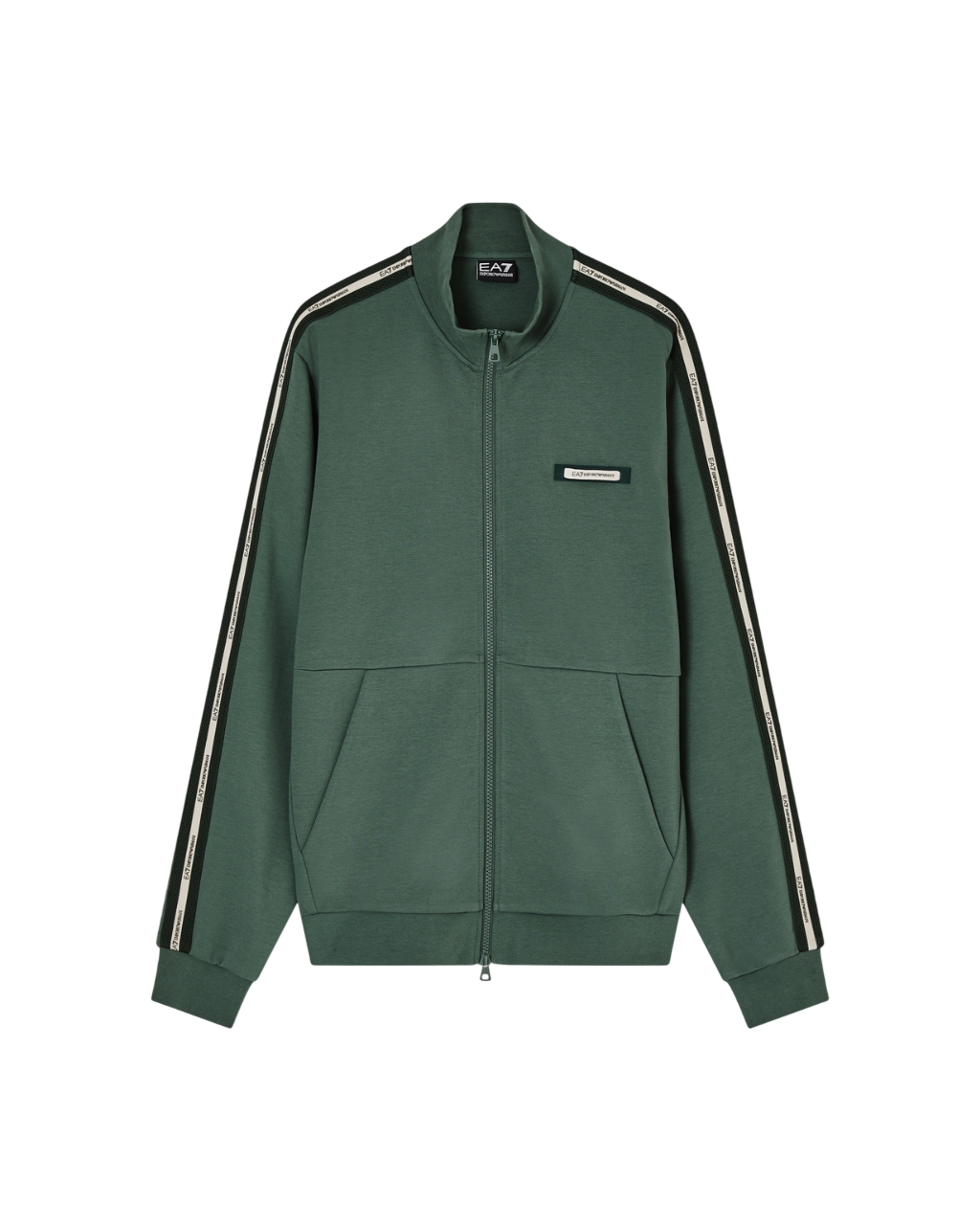 Full-Zip Sweatshirt with Contrasting Stripes