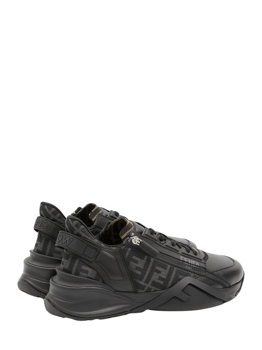 Low-Top Black Fendi Sneakers with Sculpted Sole