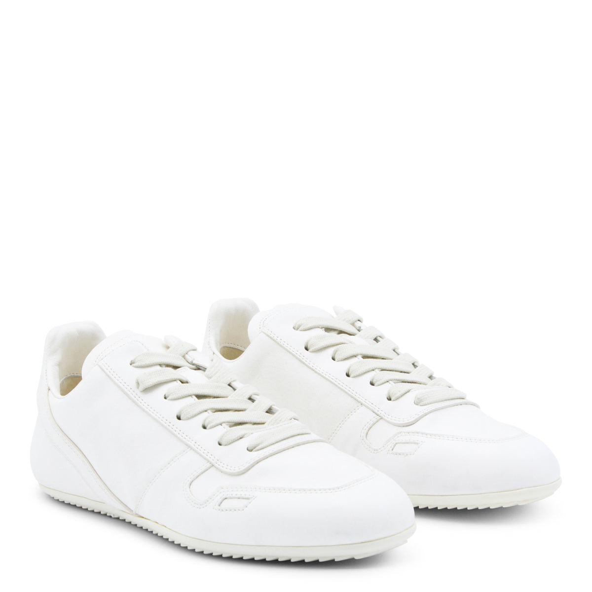 White Leather Shark Sole Sneakers
