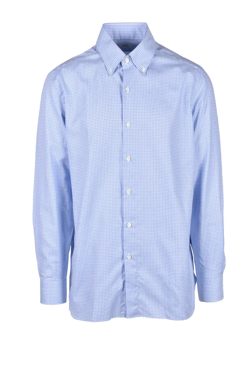 Checkered Button-Up Shirt in Pure Cotton