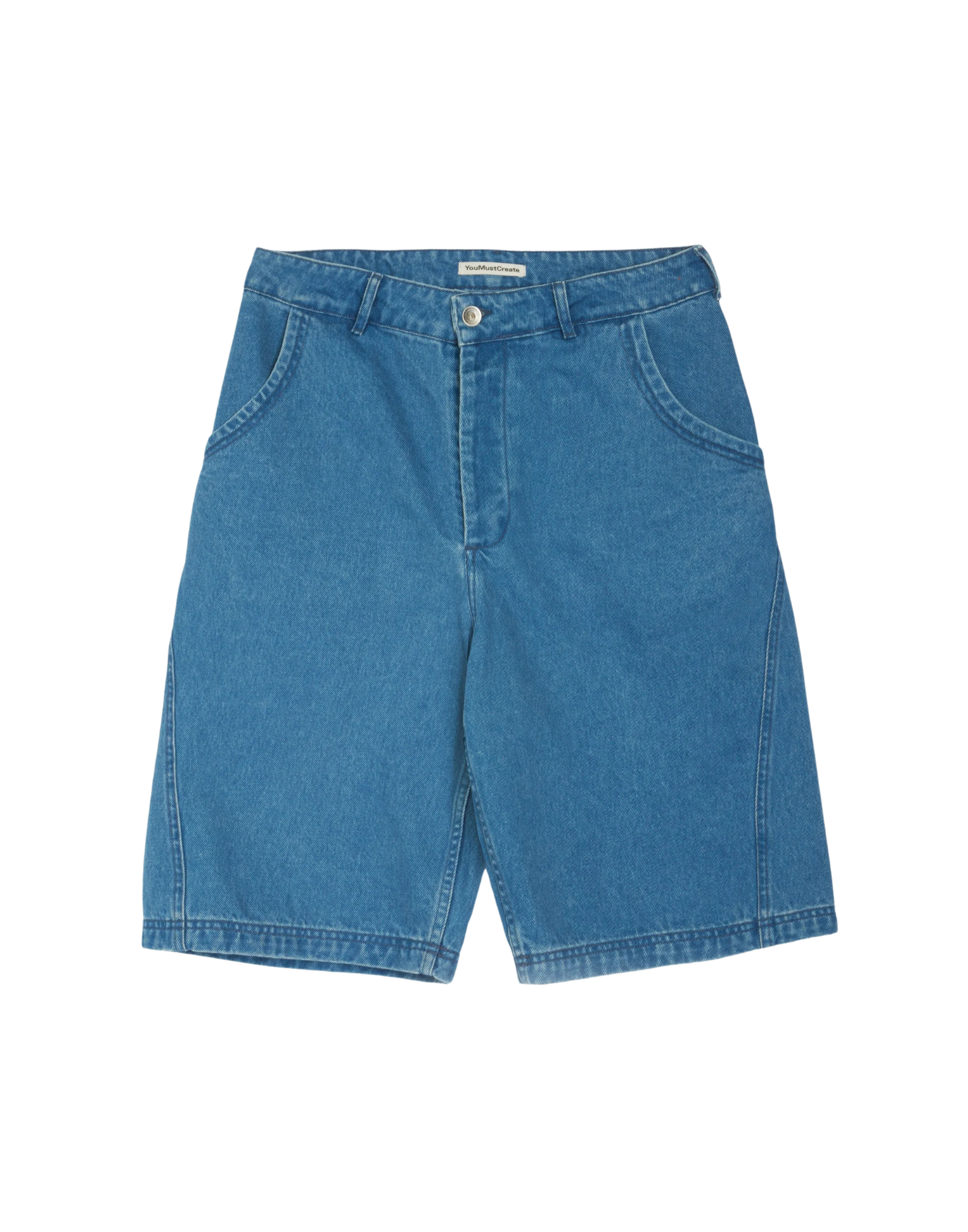 Indigo Twisted Denim Shorts
