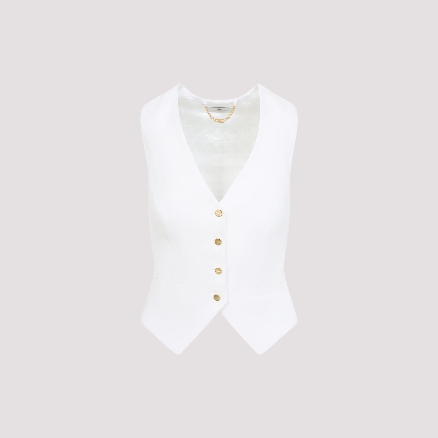 Linen Blend Waistcoat with Tailored Fit