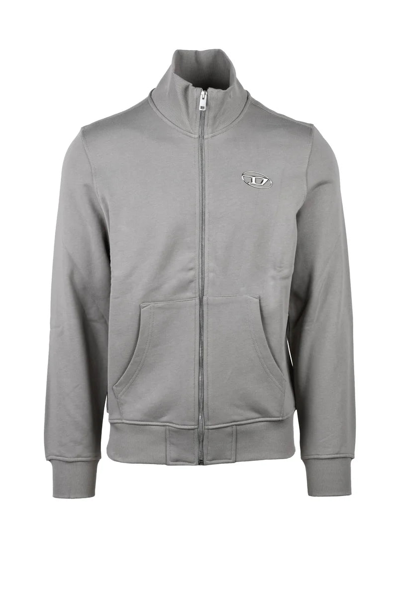 Cotton Zip Sweatshirt - Beige