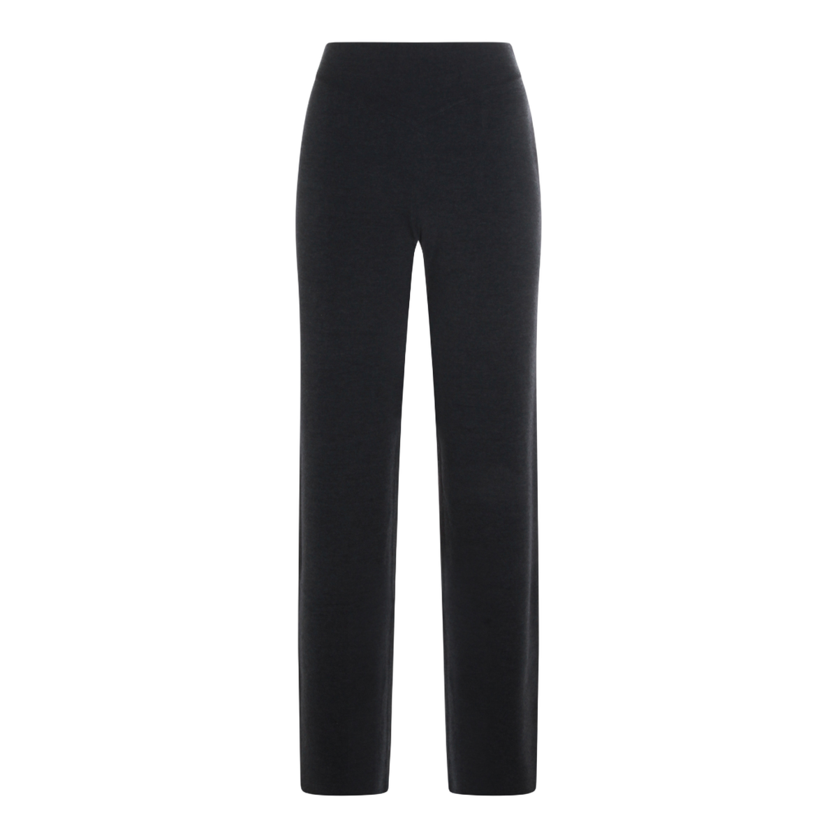 Straight-Leg Trousers with Ribbed High Waistband