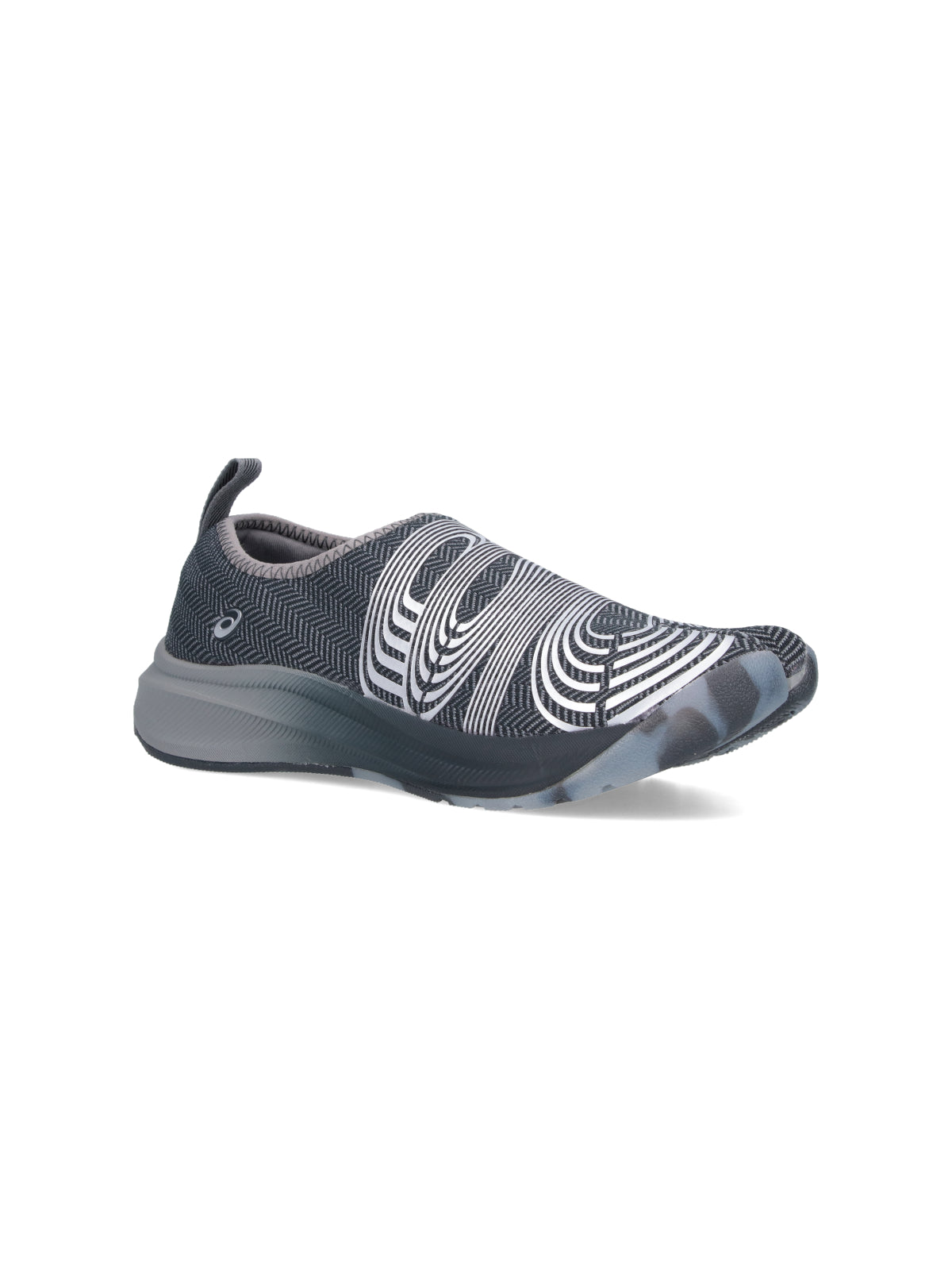 Grey Textured Herringbone Split-Toe Sneakers