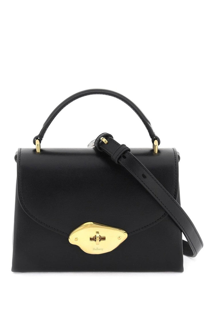 Rectangular Black Leather Tote Bag