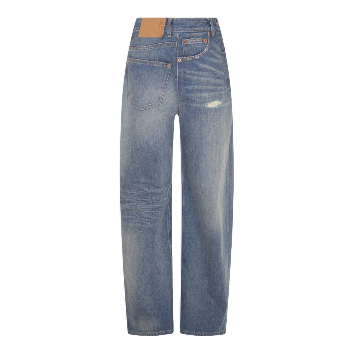 Relaxed Straight-Leg Jeans With Faded Wash