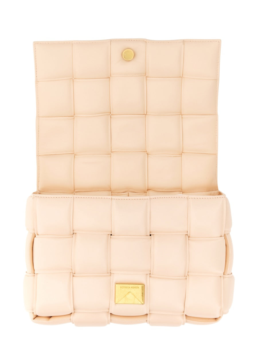 Quilted Leather Padded Cassette Bag with Adjustable Strap