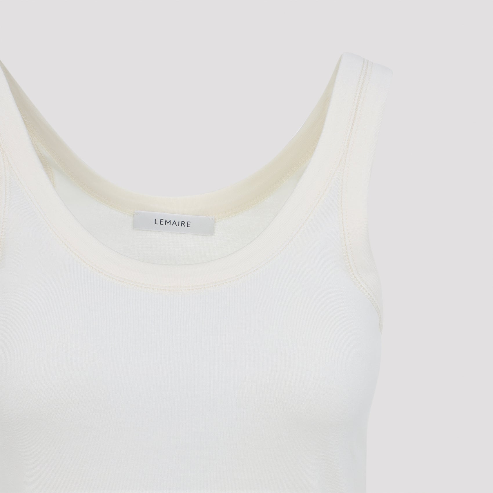 Scoop Neck Cotton Tank Top with Minimalist Design
