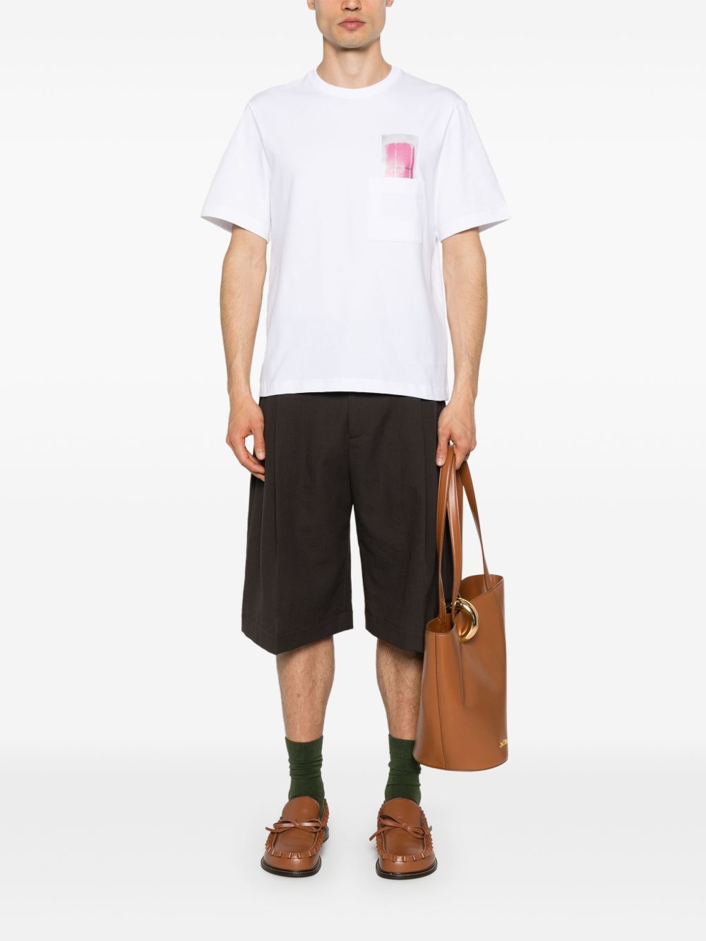 Minimalist White T-Shirt With Logo Detail