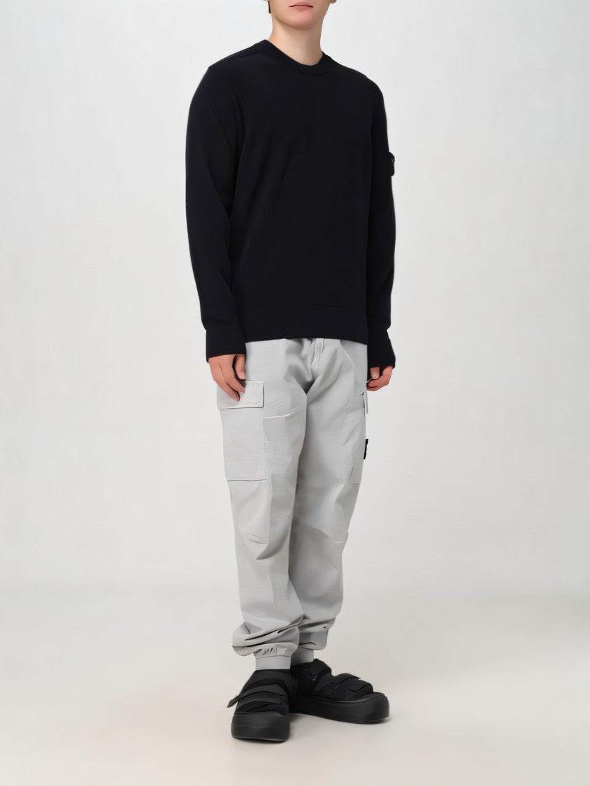 Ribbed Detail Black Knit Sweater