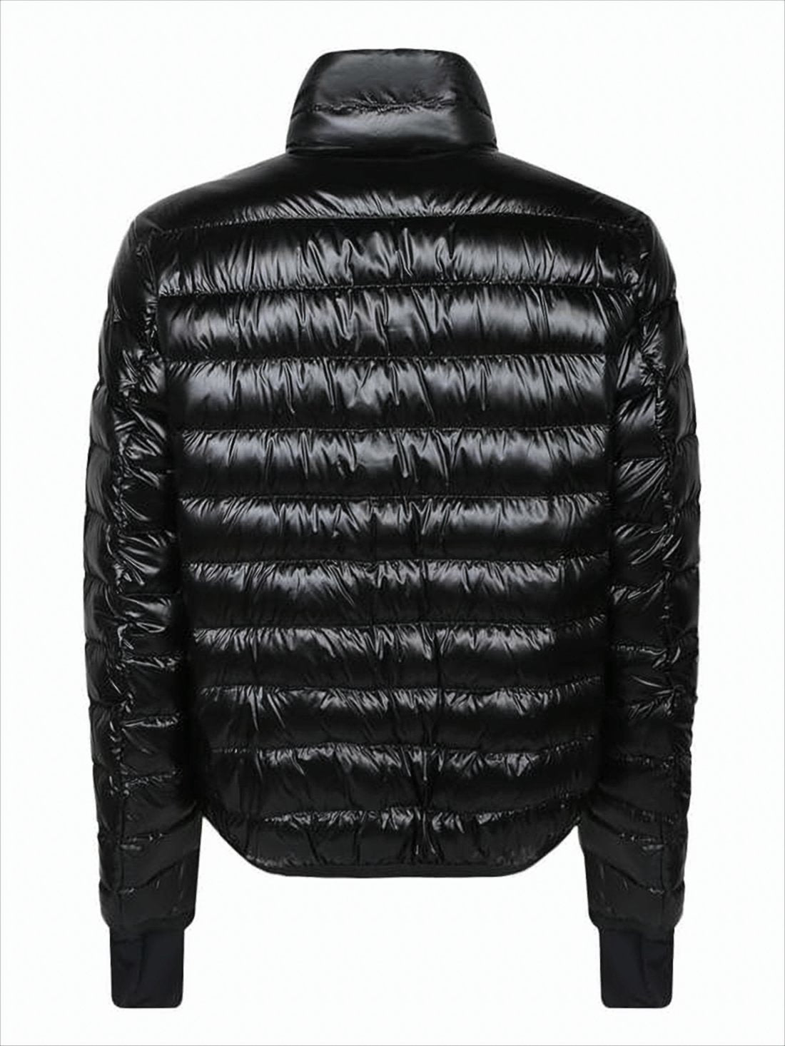 Sleek Shiny Padded Jacket with High Collar