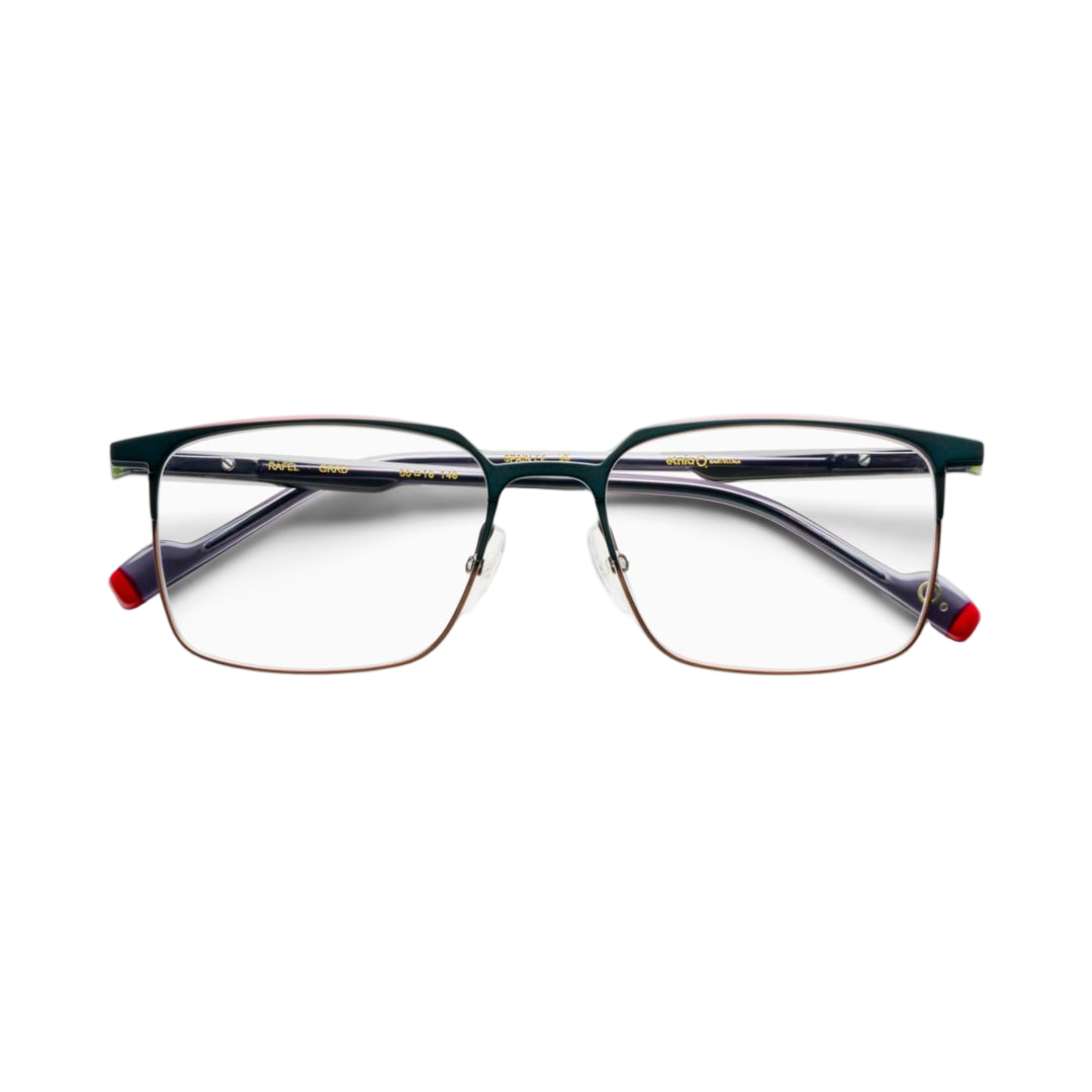 Rafel Rectangular Metal Frame Eyeglasses with Adjustable Nose Pads