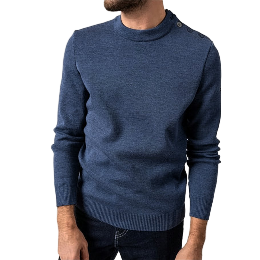 Wool Sweater With Button Detailing And Ribbed Cuffs