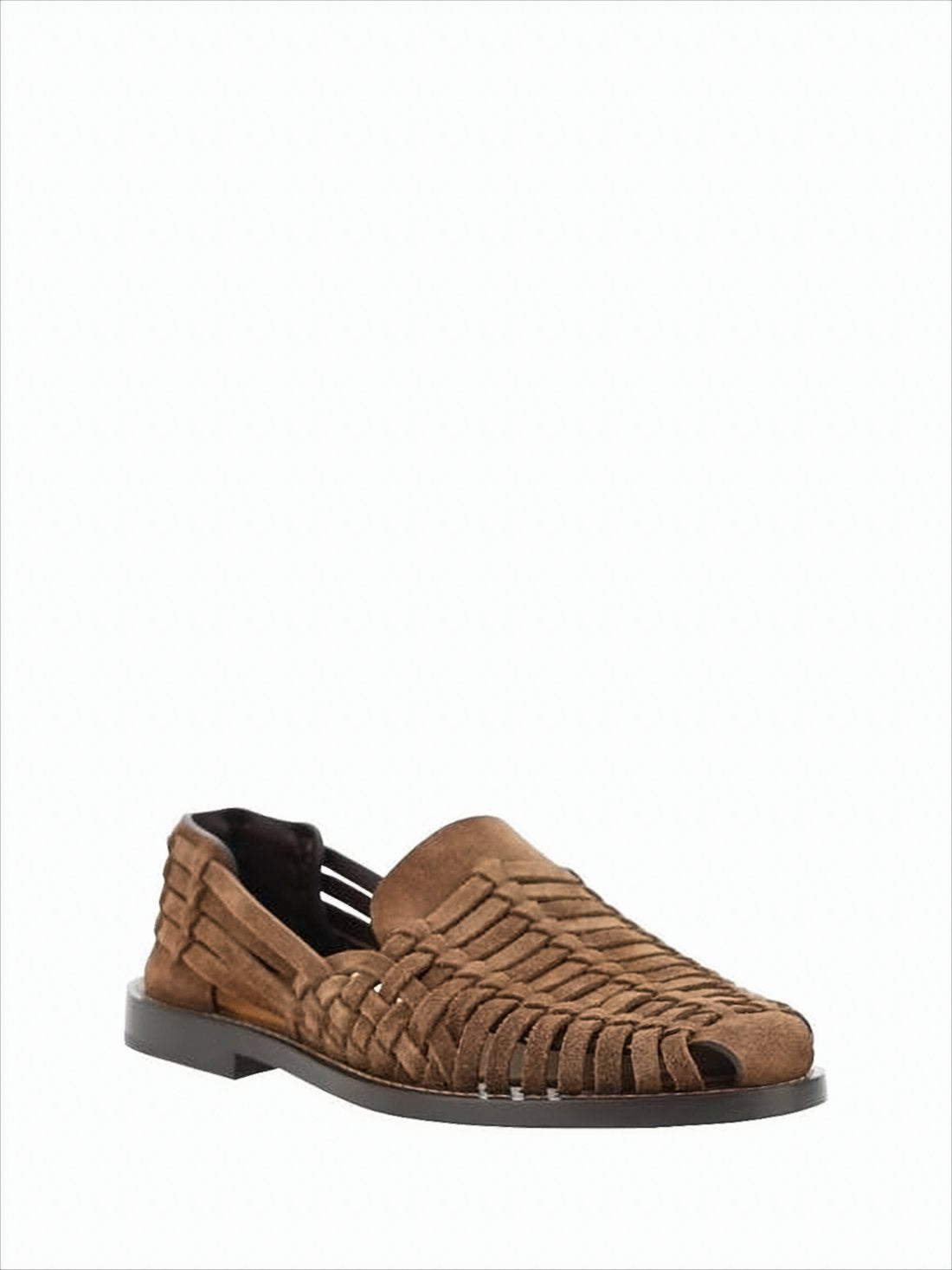 Woven Calf Leather Slip-On Loafers
