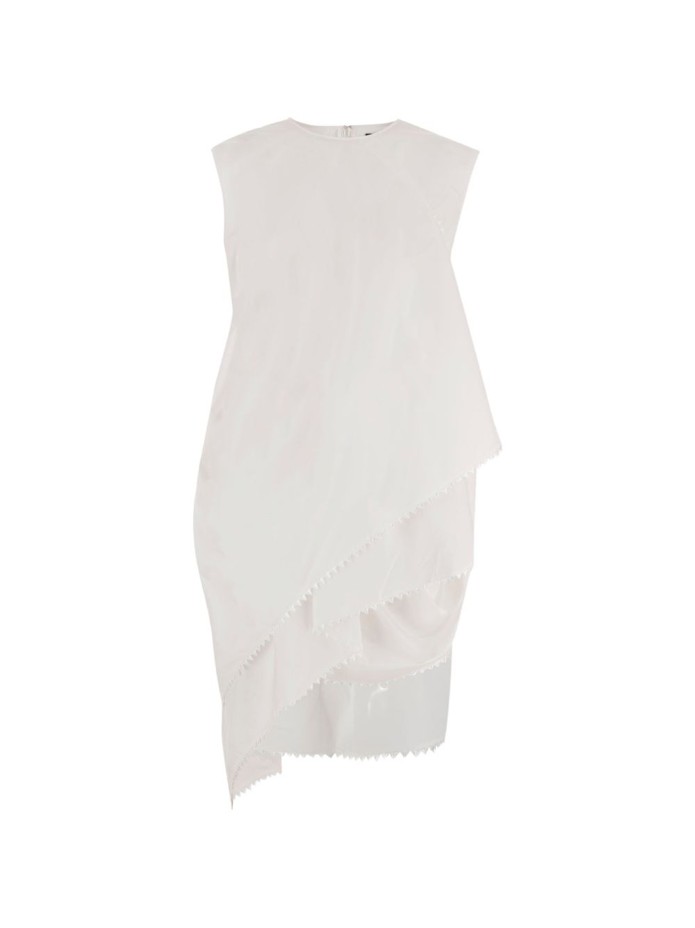 White Minimalist Sleeveless A-Line Dress