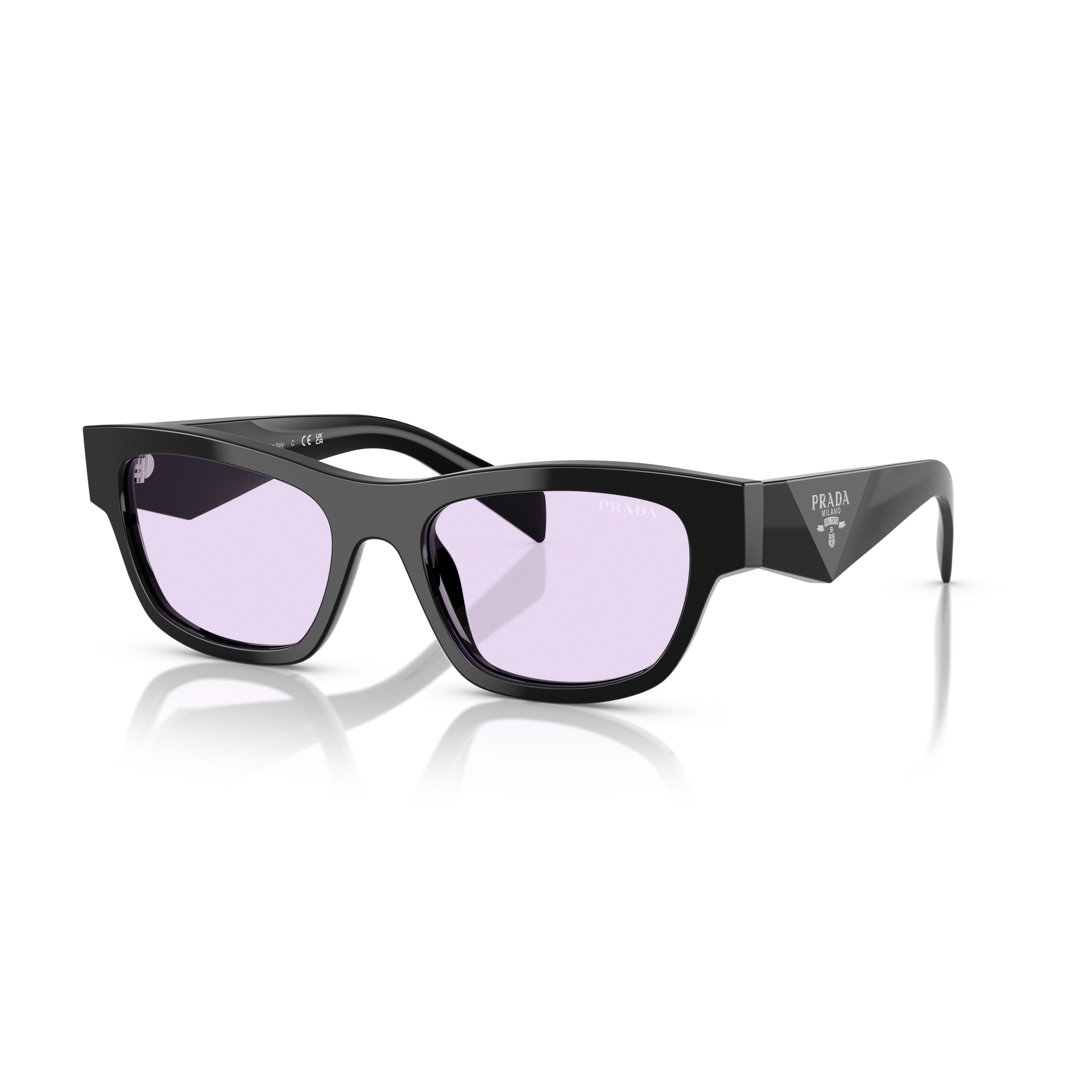 0pr B09s Rectangular Black Acetate Sunglasses