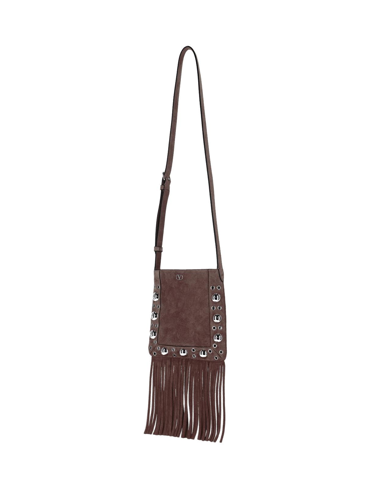 Small Dark Brown Suede Shoulder Bag